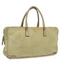 PRADA Hand Bag Nylon Beige Gold Auth 95369-1