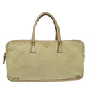 PRADA Hand Bag Nylon Beige Gold Auth 95369-13