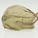 PRADA Hand Bag Nylon Beige Gold Auth 95369-3