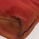 PRADA Hand Bag Nylon Red Silver Auth 95372-9