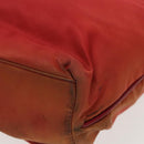 PRADA Hand Bag Nylon Red Silver Auth 95372-15