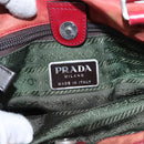 PRADA Hand Bag Nylon Red Silver Auth 95372-18