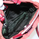 PRADA Hand Bag Nylon Red Silver Auth 95372-10