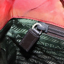 PRADA Hand Bag Nylon Red Silver Auth 95372-21