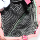 PRADA Hand Bag Nylon Red Silver Auth 95372-24