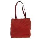 PRADA Hand Bag Nylon Red Silver Auth 95372-2