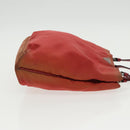 PRADA Hand Bag Nylon Red Silver Auth 95372-3