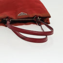PRADA Hand Bag Nylon Red Silver Auth 95372-7