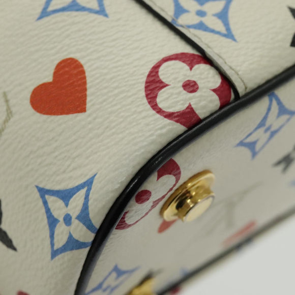 LOUIS VUITTON Monogram Game On Vanity PM Hand Bag White M57458 LV Auth 95384SA