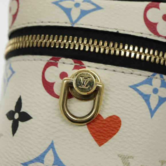 LOUIS VUITTON Monogram Game On Vanity PM Handtas Wit M57458 LV Auth 95384SA