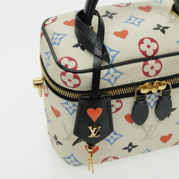 LOUIS VUITTON Monogram Game On Vanity PM Handtas Wit M57458 LV Auth 95384SA