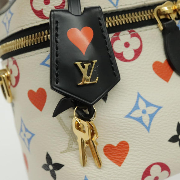 LOUIS VUITTON Monogram Game On Vanity PM Handtas Wit M57458 LV Auth 95384SA