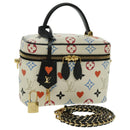 LOUIS VUITTON Monogram Game On Vanity PM Handtas Wit M57458 LV Auth 95384SA-1