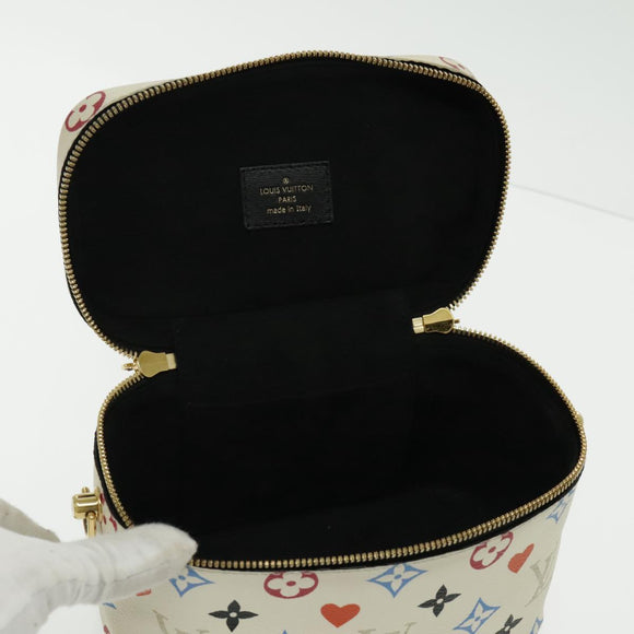 LOUIS VUITTON Monogram Game On Vanity PM Handtas Wit M57458 LV Auth 95384SA