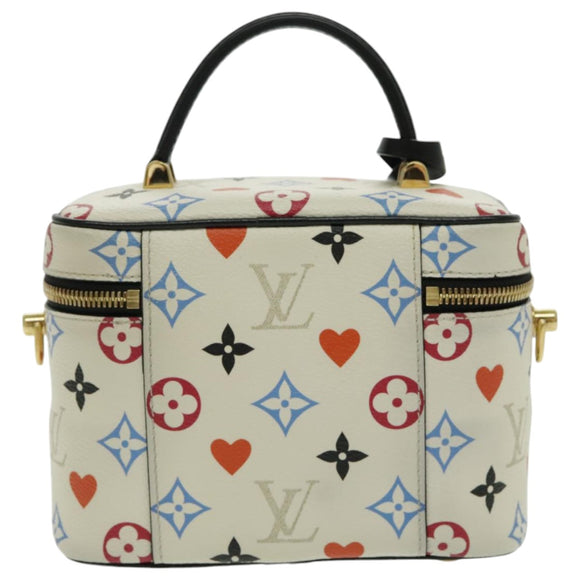 LOUIS VUITTON Monogram Game On Vanity PM Hand Bag White M57458 LV Auth 95384SA