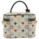 LOUIS VUITTON Monogram Game On Vanity PM Handtas Wit M57458 LV Auth 95384SA-2