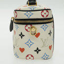 LOUIS VUITTON Monogram Game On Vanity PM Hand Bag White M57458 LV Auth 95384SA-3