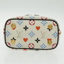 LOUIS VUITTON Monogram Game On Vanity PM Hand Bag White M57458 LV Auth 95384SA-5