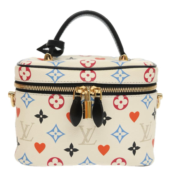 LOUIS VUITTON Monogram Game On Vanity PM Hand Bag White M57458 LV Auth 95387SM