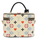 LOUIS VUITTON Monogram Game On Vanity PM Hand Bag White M57458 LV Auth 95387SM-2