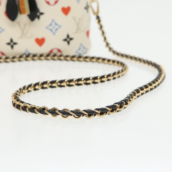 LOUIS VUITTON Monogram Game On Vanity PM Hand Bag White M57458 LV Auth 95387SM