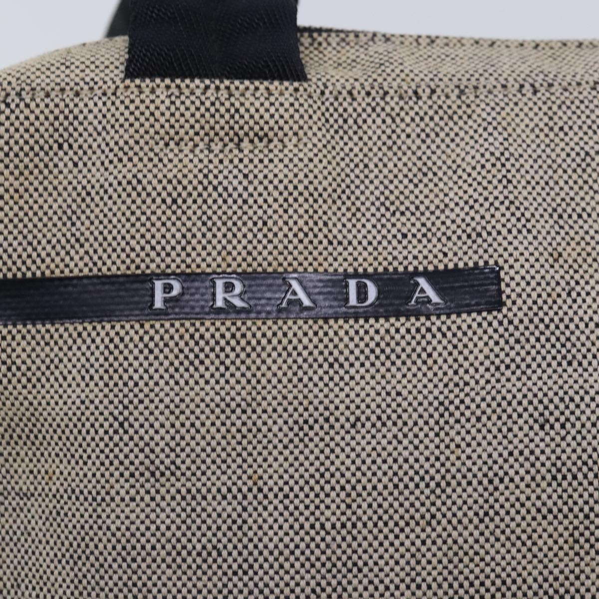 PRADA Sports Hand Bag Canvas nylon Gray Black Silver Auth 95396