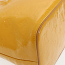 LOUIS VUITTON Monogram Vernis Houston Hand Bag Lime Yellow M91055 LV Auth 95398-15