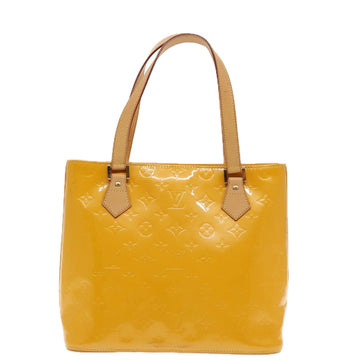 LOUIS VUITTON Monogram Vernis Houston Hand Bag Lime Yellow M91055 LV Auth 95398 - 0