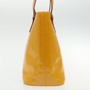 LOUIS VUITTON Monogram Vernis Houston Hand Bag Lime Yellow M91055 LV Auth 95398-3