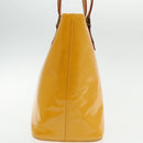 LOUIS VUITTON Monogram Vernis Houston Hand Bag Lime Yellow M91055 LV Auth 95398-4