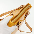 LOUIS VUITTON Monogram Vernis Houston Hand Bag Lime Yellow M91055 LV Auth 95398-6