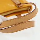 LOUIS VUITTON Monogram Vernis Houston Hand Bag Lime Yellow M91055 LV Auth 95398-7