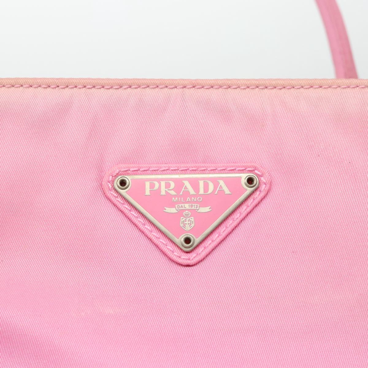 PRADA Tote Bag Nylon Pink Auth 95413