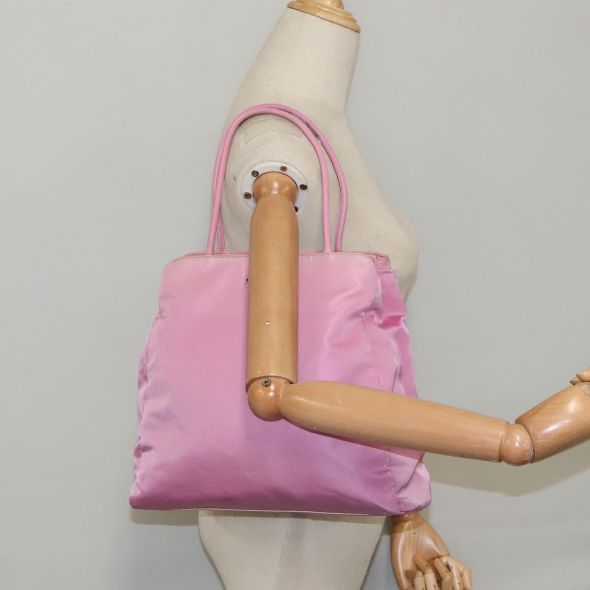 PRADA Tote Bag Nylon Pink Auth 95413