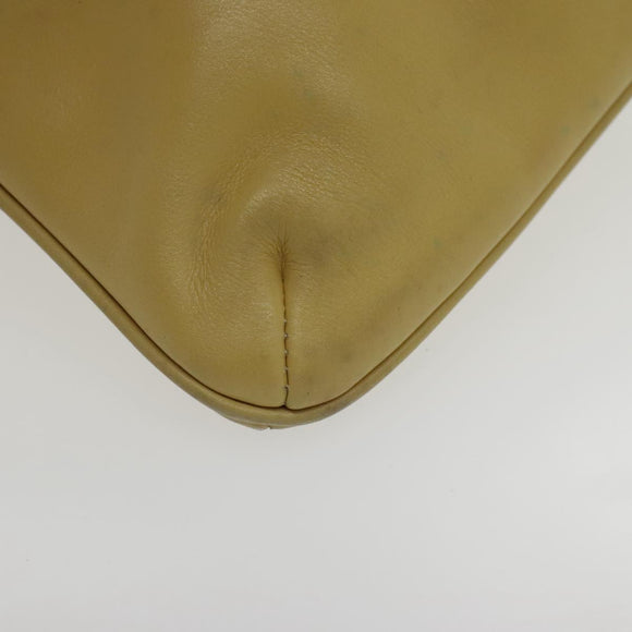 CELINE Shoulder Bag Leather Beige Auth 95426