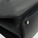 Salvatore Ferragamo Gancini Tote Bag Leather Black Silver Auth 95430-15