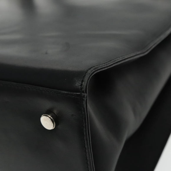 Salvatore Ferragamo Gancini Tote Bag Leather Black Silver Auth 95430