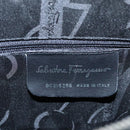 Salvatore Ferragamo Gancini Tote Bag Leather Black Silver Auth 95430-12