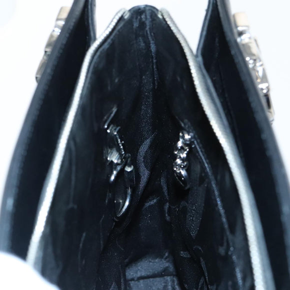 Salvatore Ferragamo Gancini Tote Bag Leather Black Silver Auth 95430