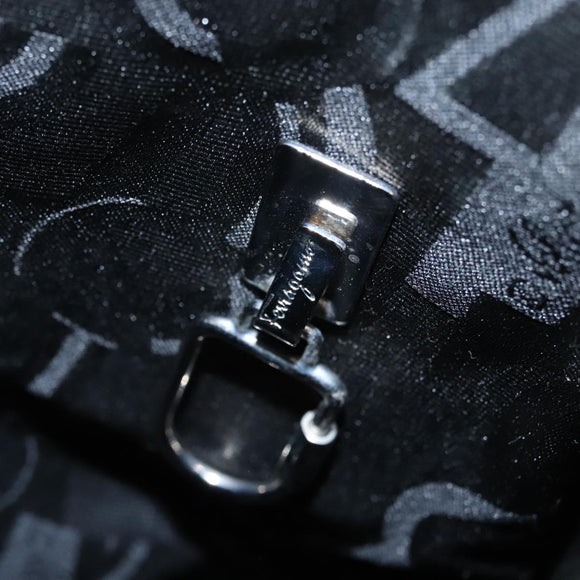 Salvatore Ferragamo Gancini Tote Bag Leather Black Silver Auth 95430