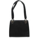 Salvatore Ferragamo Gancini Tote Bag Leather Black Silver Auth 95430-13