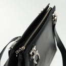Salvatore Ferragamo Gancini Tote Bag Leather Black Silver Auth 95430-6
