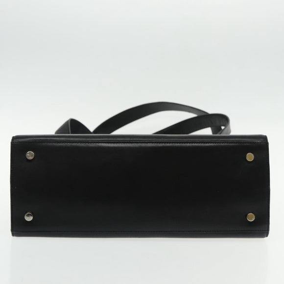 Salvatore Ferragamo Gancini Tote Bag Leather Black Silver Auth 95430