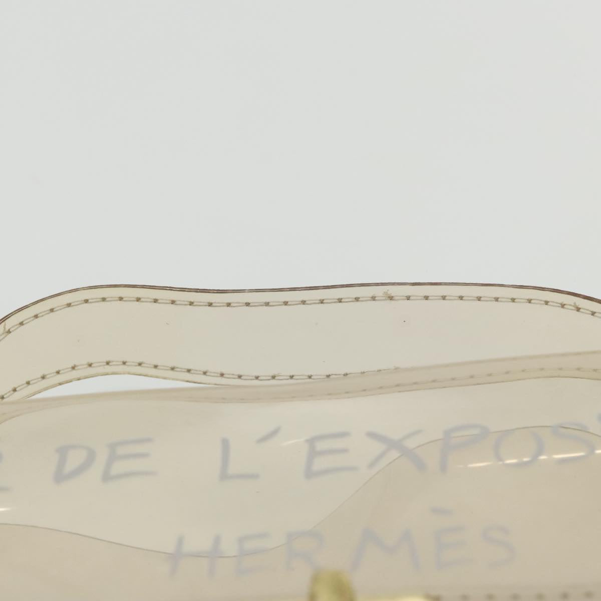 HERMES Vinyl Kelly Hand Bag Vinyl Clear Auth 95483