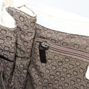 Salvatore Ferragamo Gancini Shoulder Bag Leather Beige Silver Auth 95485-21