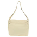 Salvatore Ferragamo Gancini Shoulder Bag Leather Beige Silver Auth 95485-2