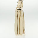 Salvatore Ferragamo Gancini Shoulder Bag Leather Beige Silver Auth 95485-4