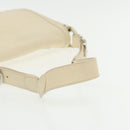 Salvatore Ferragamo Gancini Shoulder Bag Leather Beige Silver Auth 95485-7
