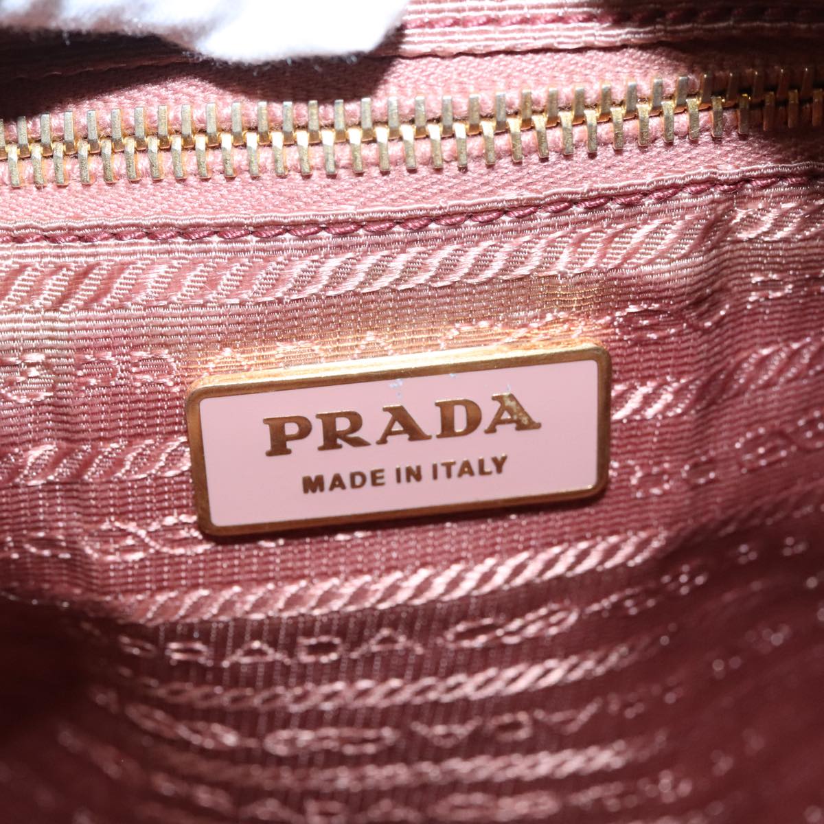 PRADA Shoulder Bag Nylon Black Gold Auth 95494