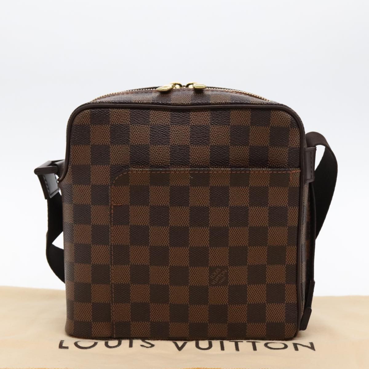 LOUIS VUITTON Damier Ebene Olaf PM Shoulder Bag N41442 LV Auth 95495